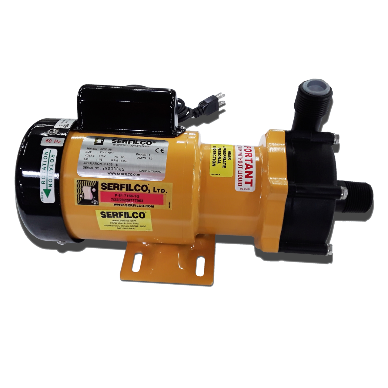 Serfilco PP FKM X Pump 81-7166-1G